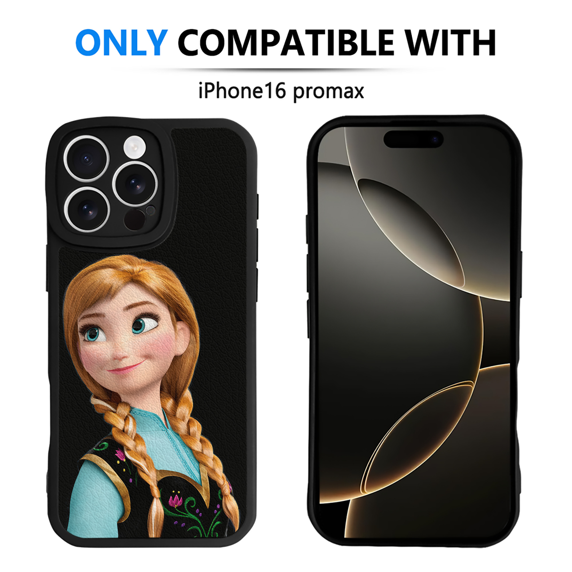 （画像用） アナと雪の女王 アンナ エルサ Frozen Anna Elsa 【iPhone 16シリーズ対応】シリコンスマホケース（レザー調） 材質：シリコン
